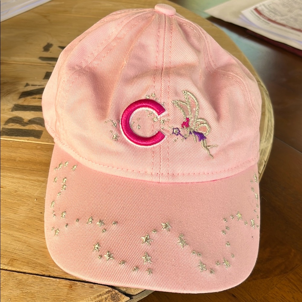 Tinkerbell CUBS Pink Childs Cap with Embroidered Stars and Tinkerbell